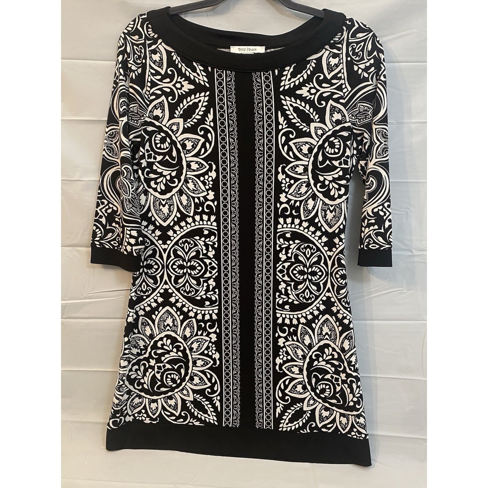 White House‎ Black Market Women's Black & White Tunic Dress Size Small (156)